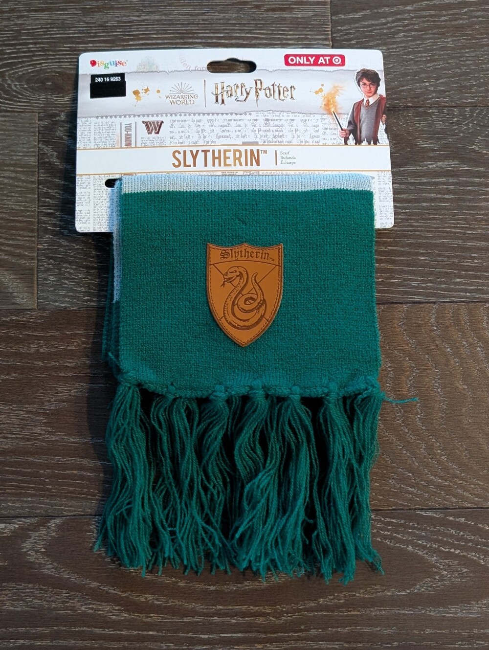 NWT Harry Potter Disguise Slytherin Green & Gray Stripe Scarf